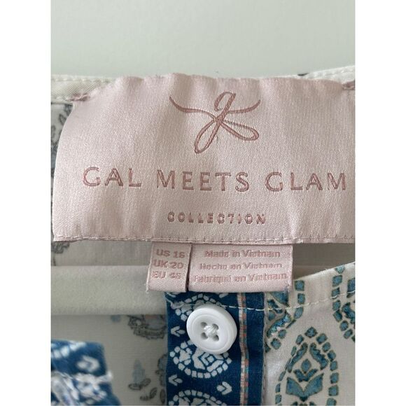 Gal Meets Glam Collection Eden Jumpsuit Women’s Blue Combo Sleeveless Size 16 - Picture 8 of 11